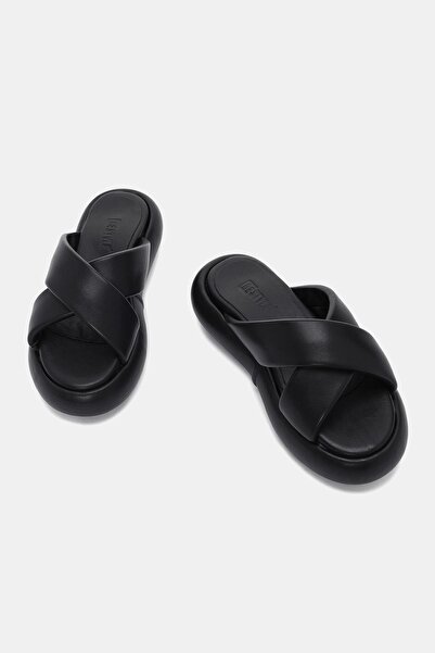 Bestyle Жіночі чорні капці з товстою підошвою