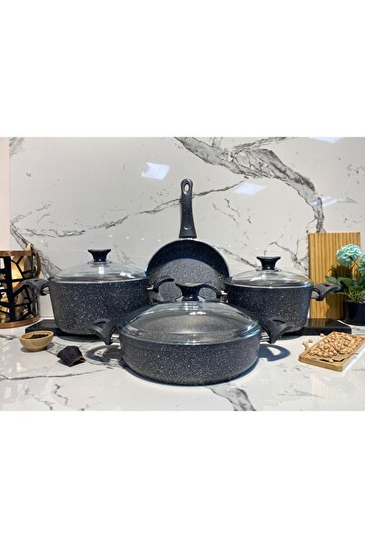 Elvira Granite 7 Piece Pot Set-Grey