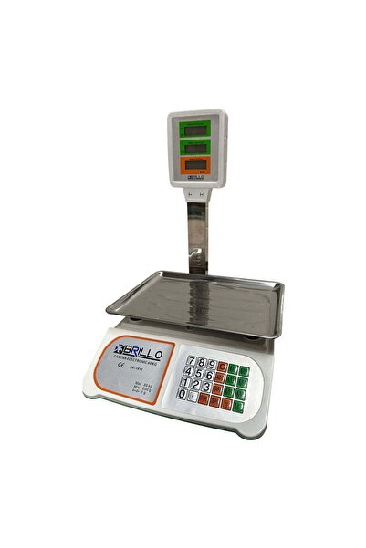 Brillo Electronic scale 60 kg, dual LCD display, stainless steel platform, battery, charger included