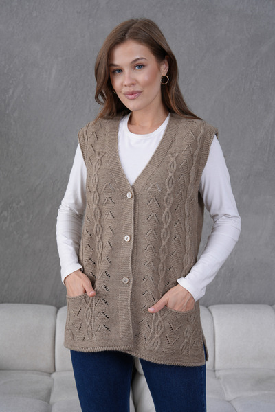 Lamierra Women's Mother Knitwear Wool Vest Knitted