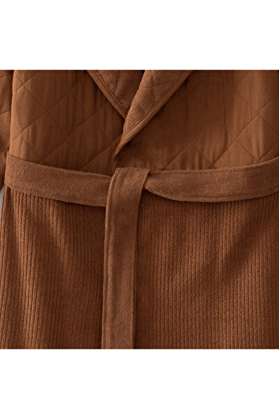 Ecocotton Hüma Women's Bathrobe 100% Cotton Quilted Terra