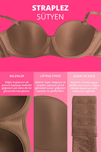 Cottonhill Underwire Gatherer Non Padding Strapless Bra 2 Pack-2