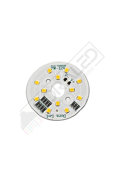 DORA LED 12Volt 7Watt Smd 2835 Ledli Led Modül 10mm Delik Çaplı Gün Işığı 12V 7W Avize Ledi 44mm(3 Adet)