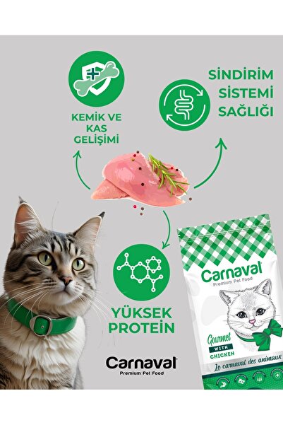 Carnaval Gourmet Tavuklu Ve Sebzeli Yetişkin Kedi Maması 3kg (2X1.5KG)