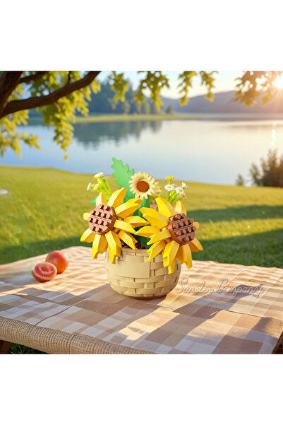 world of flowers Mini Güneş Baharı Sepeti – DIY 3D Yapboz Blok Seti | 162 Par...