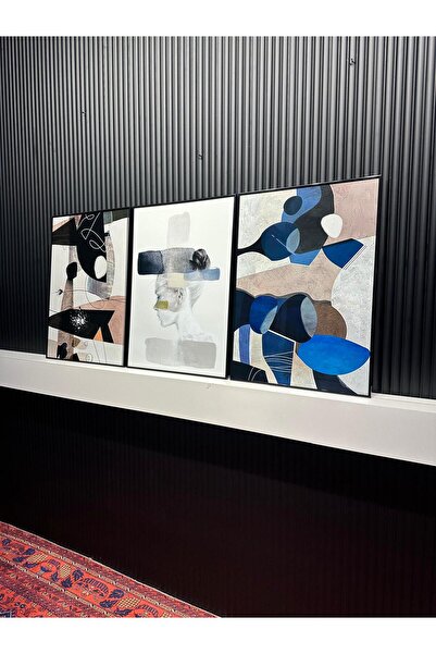 Tablomtr Digital Printed Metal Framed Glass 3-Piece Decorative Table - Trinity