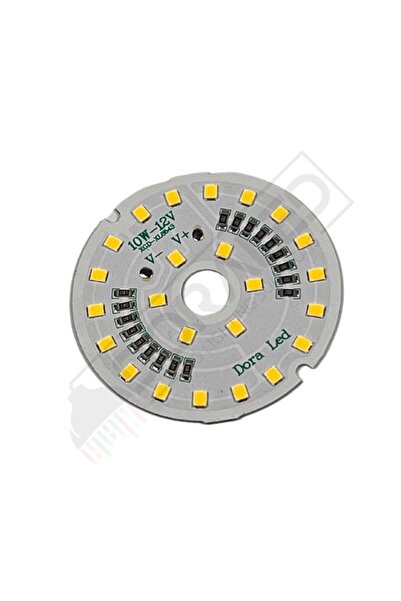 DORA LED 12Volt 10Watt Smd 2835 Ledli Led Modül Gün Işığı 10mm Delik Çaplı 12V 10W Avize Ledi 56mm(3 Adet)