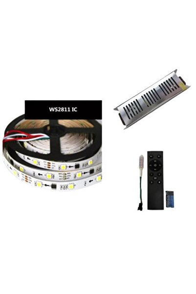 DORA LED WS2811 Uzaktan Kumandalı Set Gün Işığı Akan Pixel Şerit Led 12 Volt 5M
