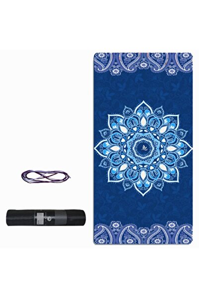TUSI Yoga Matı Ve Pilates Minderi 6mm Nilüfer Çiçeği Mavi