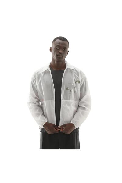 adidas Jm1206-E Name365 Hk Cj m Men's Raincoat-R &amp; Uuml;Zgarlık White