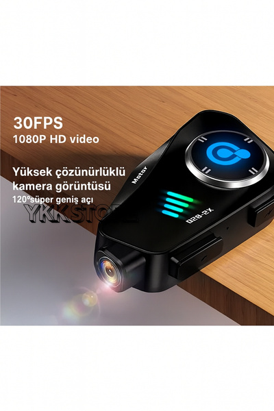 YKK Store Q28-2X Motosiklet Kaskı İçin Bluetooth Interkom ve 1080P HD Kamera | Su Geçirmez