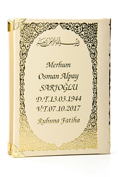 ihvan online 50 ADET - İsim Baskılı Ciltli Yasin Kitabı - Çanta Boy - Bej - 1...