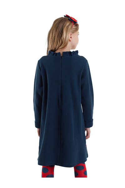 Denokids Gelincik Girl's Navy Blue Dress