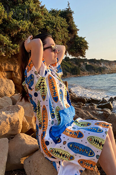 ECEMRE Καλοκαιρινό πόντσο για σέρφινγκ - Πετσέτα παραλίας με κουκούλα και μπουρνούζι (ΔΩΡΕΑΝ) Καλοκαίρι