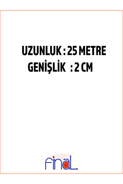 Final Düğme 2 cm x 25 Metre Beyaz Geniş Yassı Lastik – Bel, Paça, Don ve Elastik Bant İçin