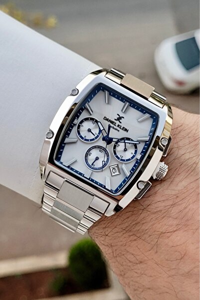 Daniel Klein Kenarları Lacivert Kordonu Silver Renk 24 Ay Garantili Göstergel...