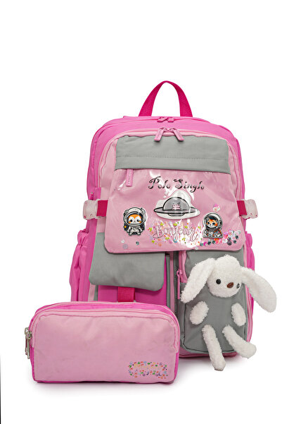 eBavul Plush Rabbit Girl and Boy Elementary School Bag Set