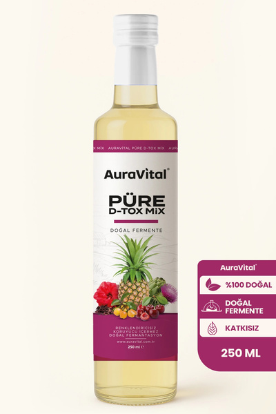 AuraVital Püre Detox Mix 250 ml (ANANAS, ENGİNAR, HİBİSKUS, ALIÇ VE KİRAZ KAR...