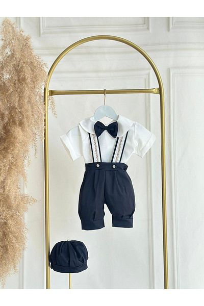 Hobidik Baby Boy Black Embroidered Salopet Suit