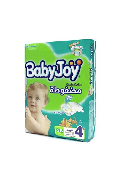 BabyJoy فوطة ماسية مضغوطة، مقاس 4+، كبير+، 12-21 كجم، عبوة ضخمة، 56 حفاضة