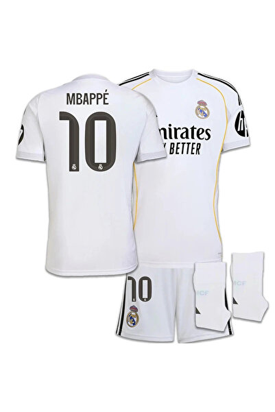 yenteks Real.madrid. Kylian Mbappé 24/25 Sezon 9 Numara Çocuk Forma Takımı 4 Parça