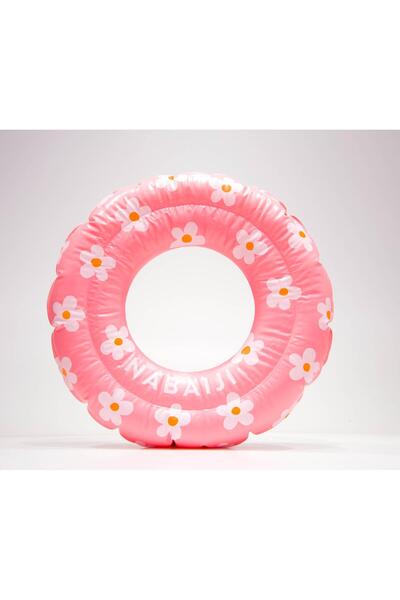 Decathlon Nabaiji Çocuk Yüzme Simidi - 51 cm - 3/6 Yaş - Pembe / Çiçek Baskıl...