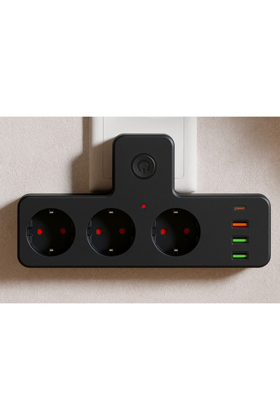 Zoli 2500W Akım Korumalı 3 Prizli,3Usb Ve 1 Type-c Pd 20w Bağlantılı Duvar Tipi Priz Beyaz