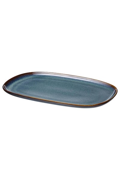 IKEA Gladelig Servis-Sunum Tabak Seti, MeridyenDukkan Okyanus Mavisi 31x19 cm, 4 Adet Sırlı Yüzey