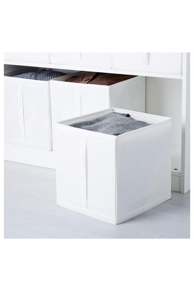 IKEA 3 Parça Düzenleme Kutu Seti Beyaz Renk Baza-Gardrop İçi Düzenleyici Hurç 31x34x33 cm,
