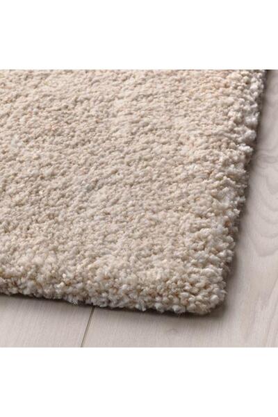 IKEA Kalın Tüylü Halı Kırık Beyaz Renk MeridyenDukkan 170x240 cm Sentetik Elyaf Parlak Dayanıklı