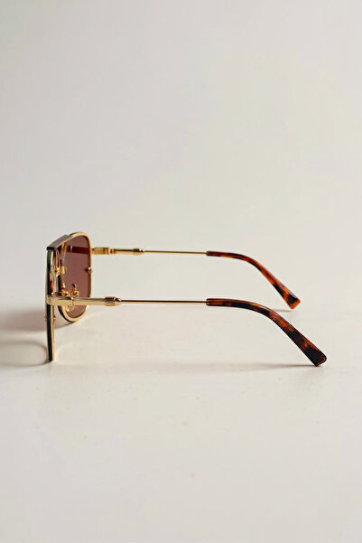 MACERATİ Sun High Quality Titanium Brown Leopard Unisex Sunglasses