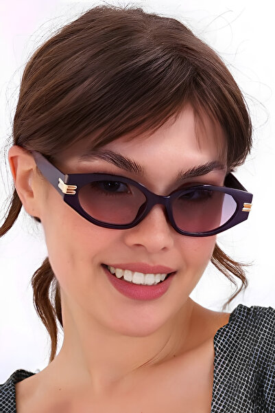 MACERATİ Mila Luxury Purple Square Bone Women's Sunglasses