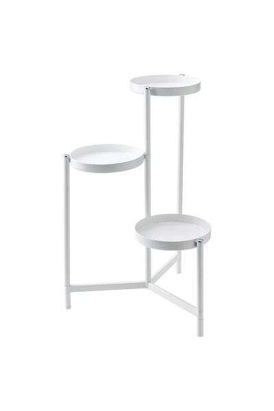 IKEA 3 Katlı Çiçeklik-Saksılık Yuvarlak Sehba MeridyenDukkan Beyaz Renk 58 Cm...