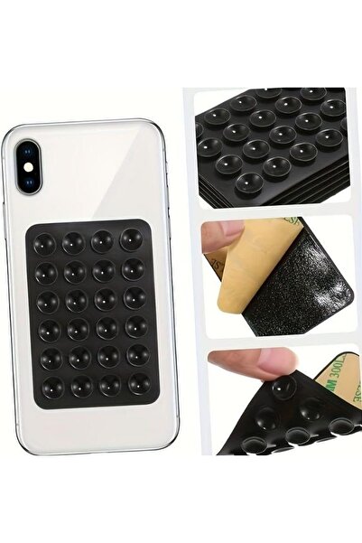 Blic Silicone Vacuum Phone Holder, Adhesive for Mobile Phone, Anti-Slip Suction Cup Phone Holder (3Pcs)