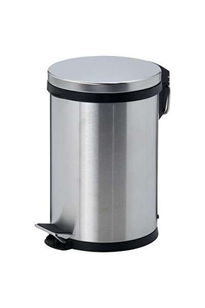 IKEA Küçük Boy Pedallı Çöp Kutusu Paslanmaz Çelik Metal Renk 5lt Çap: 18 cm Yükseklik: 27 cm