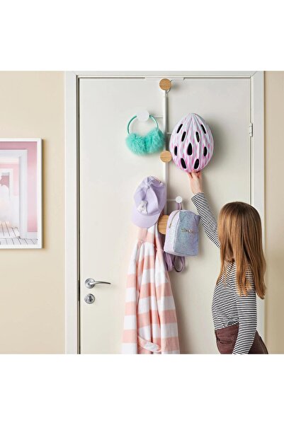 IKEA 99x28 cm Λευκή-Σημύδα MeridyenDukkan Κρεμάστρα Πόρτας - Οργανωτής Μπάνιου και Αποθήκης