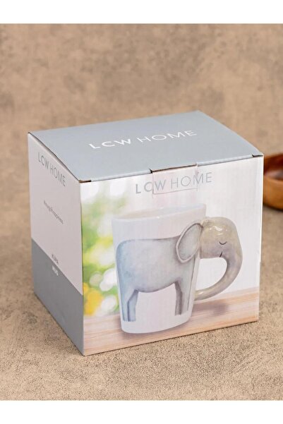 LC Waikiki LCW HOME Karışık Fil Figürlü Seramik Kupa Bardak 13,5x9,5x9,6 Cm