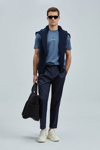 Lufian Marcus Modern Graphic T- Shirt Dark Blue