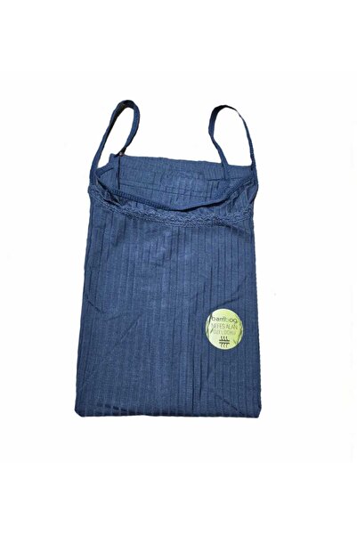 Anıt Bamboo Dantel Detaylı Konforlu Atlet-P.Mavisi