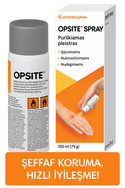 bactigras Yara Spreyi yara kapatıcı sprey Koruyucu Sıprey Su Geçirmez sıprey Steril yara sıpreyi opsite100ml