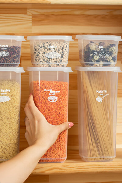 Porsima 1175 12-Piece Food Container Set - Food Jar Storage Organizer with Colorful Lids, Cappuccino