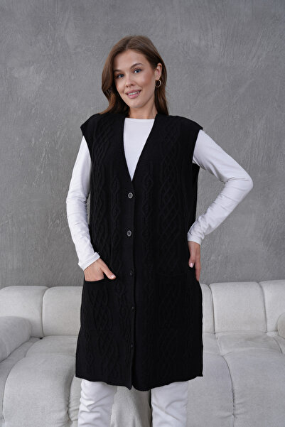 Lamierra Triko Harttuş Uzun Yelek