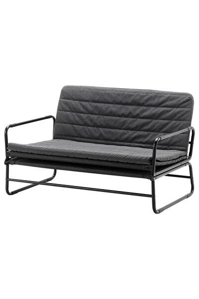 IKEA 2'li Yataklı Kanepe, Knisa Koyu Gri-Siyah 2 Kişilik