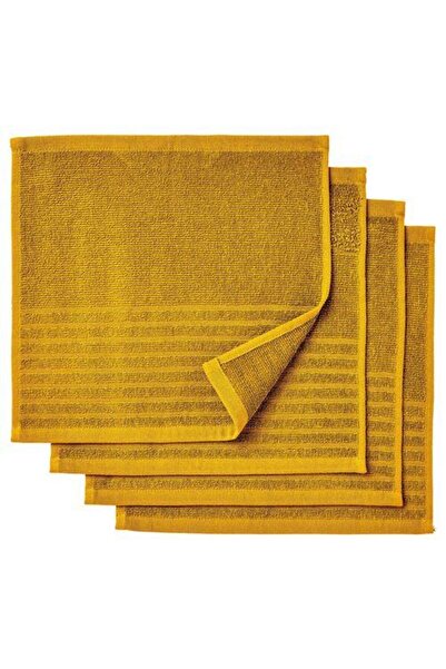 IKEA 4 Adet Banyo-Mutfak El Havlusu Hardal Sarı 30x30 cm, 4 Lü