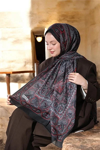 Baştacı Baştaci Soft Ethnic 0181 Dark Gray Shal