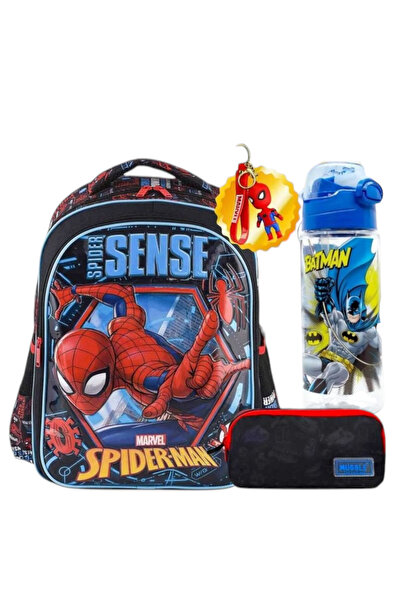 Marvel Lisanslı Okul Çantası Kalem Çantası Set - Lisanslı Suluk&Matara Hediye