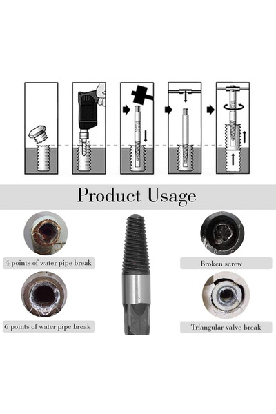 ulubag Set of 8 professional broken screw extractors with box