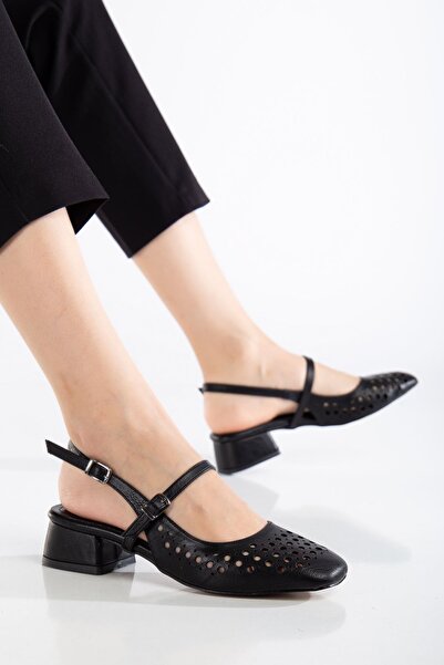 MaskButik Ceyla Proximity Heeled Shoes Black Skin