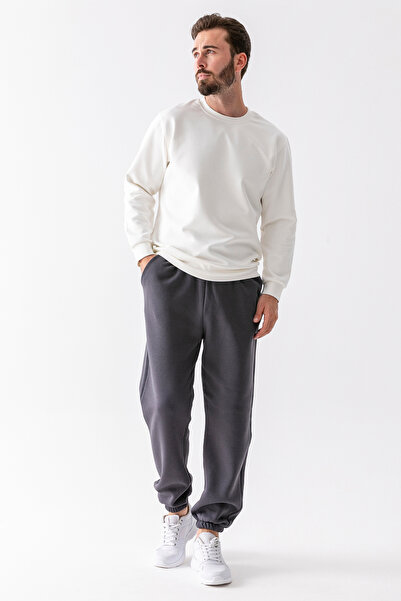 JB John Borners Ανδρικό αθλητικό παντελόνι Anthracite 3 Thread Winter με τσέπες μέση με κορδόνια ελαστικό πόδι - 10008