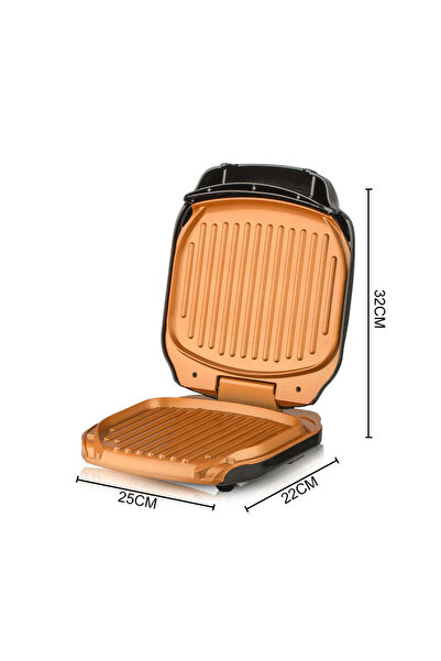 Blasko 1000W Electric Grill with Lid and Non-Stick Plates, Quick and Easy Cooking